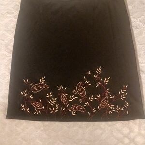 Elegant Black Embroidered Skirt